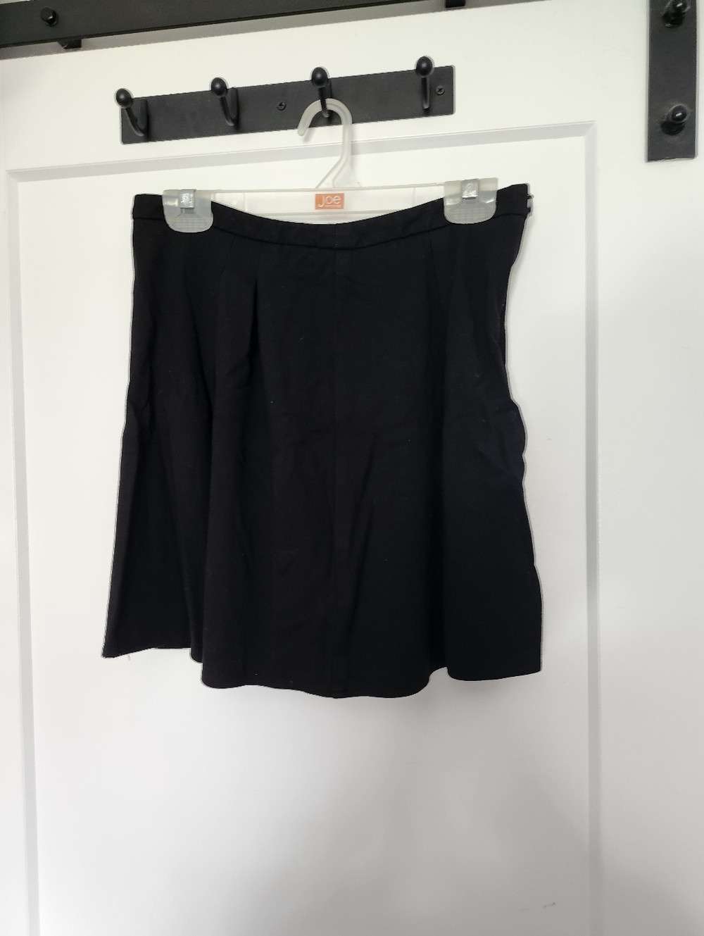 Black Cotton Mini Skirt | Stretch | Side Zip | Women's Medium